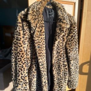 Cool leopard coat! Faux Fur.  Zara brand. Size L.  Cozy and comfortable.